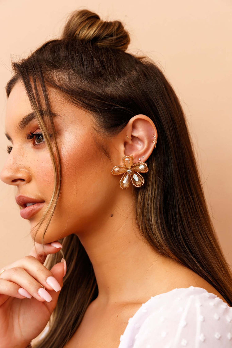 Eden Gold Earrings - Rose Gold ACCESSORIES Sage and Paije