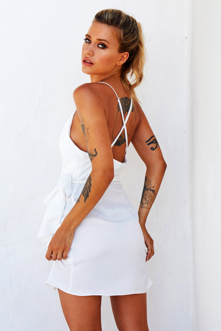 That's A Wrap Mini Dress - White DRESSES Sage and Paije