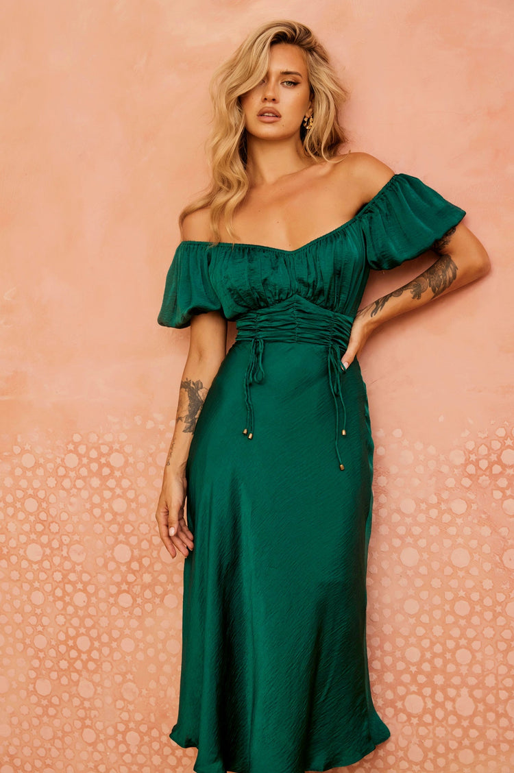 Mariner Midi Dress - Forest Green DRESSES Sage and Paije