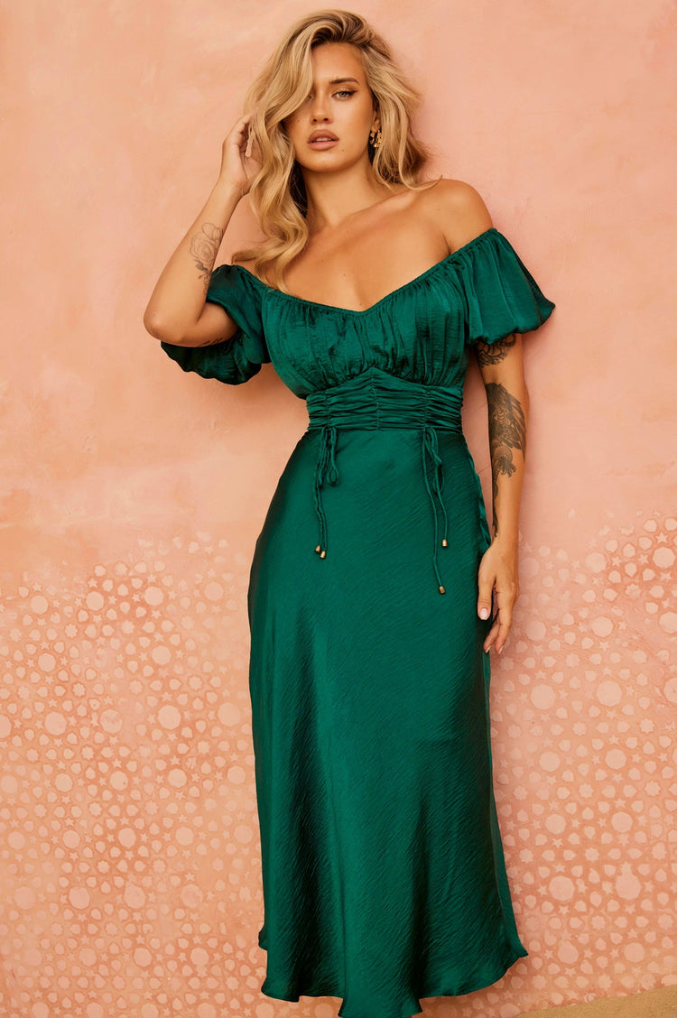 Mariner Midi Dress - Forest Green DRESSES Sage and Paije
