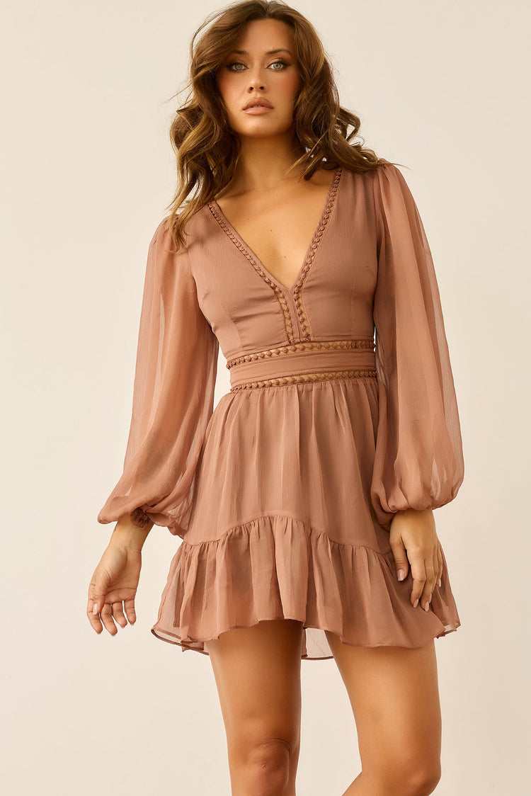 In Heaven Mini Dress - Chocolate