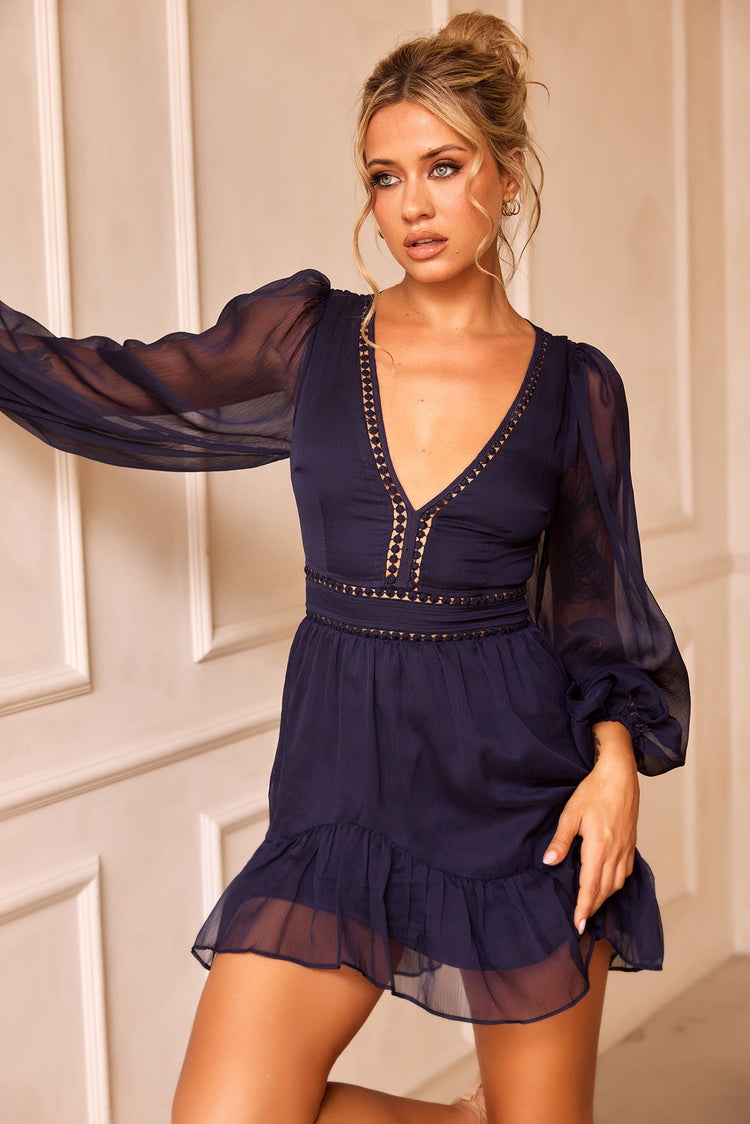 In Heaven Mini Dress - Navy DRESSES Sage and Paije