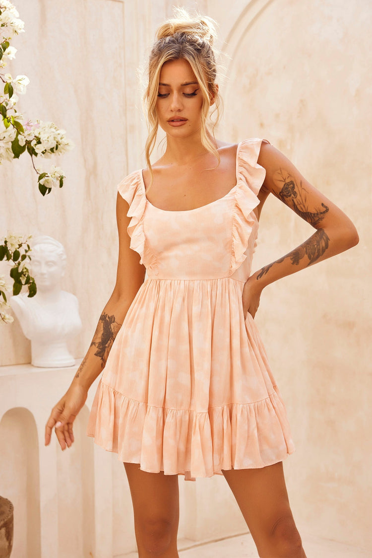 Tropic Days Mini Dress - Apricot DRESSES Sage and Paije