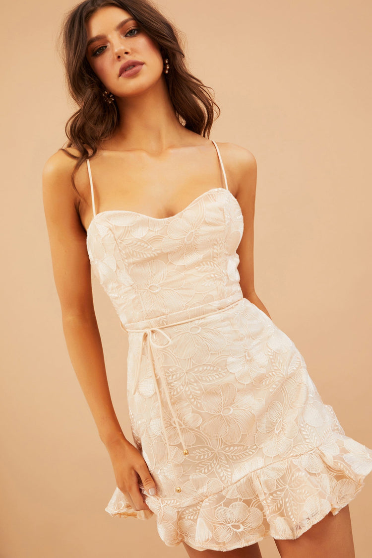 Remi Lace Mini Dress - Champagne DRESSES Sage and Paije