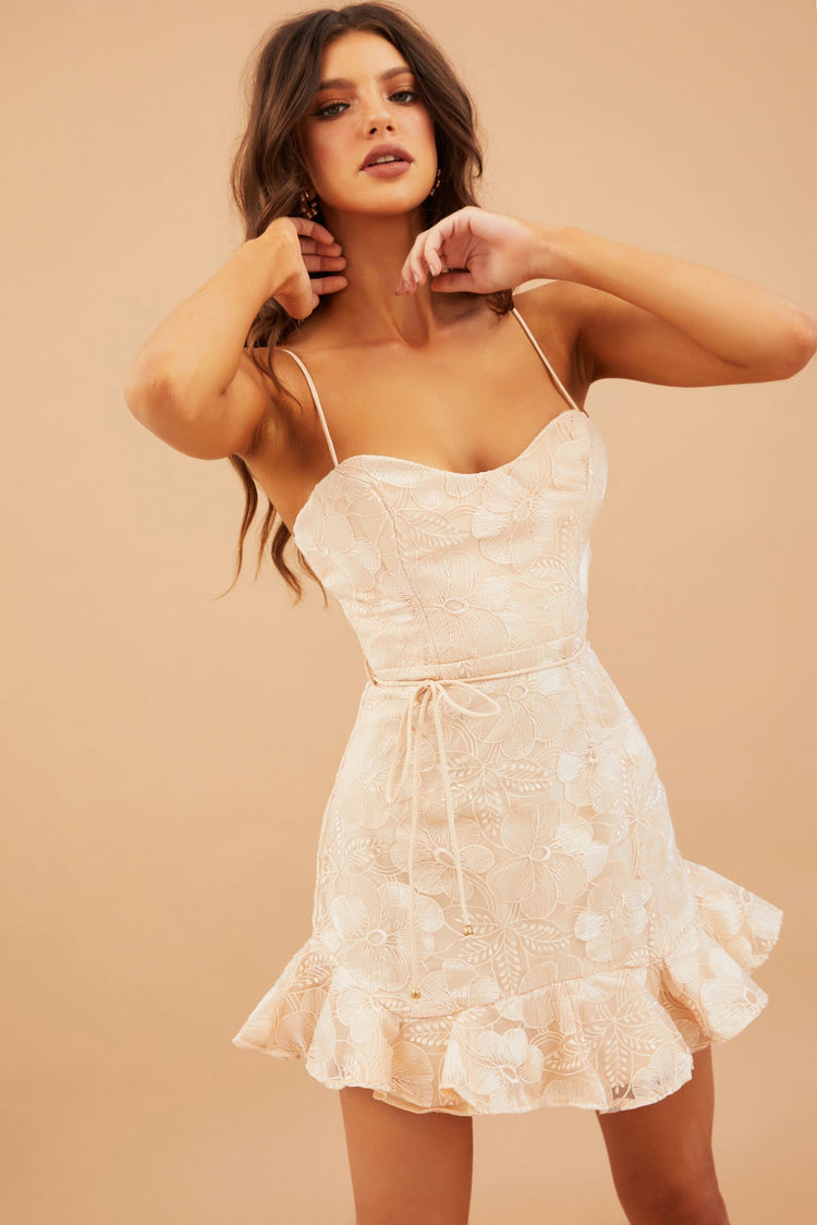 Remi Lace Mini Dress - Champagne DRESSES Sage and Paije