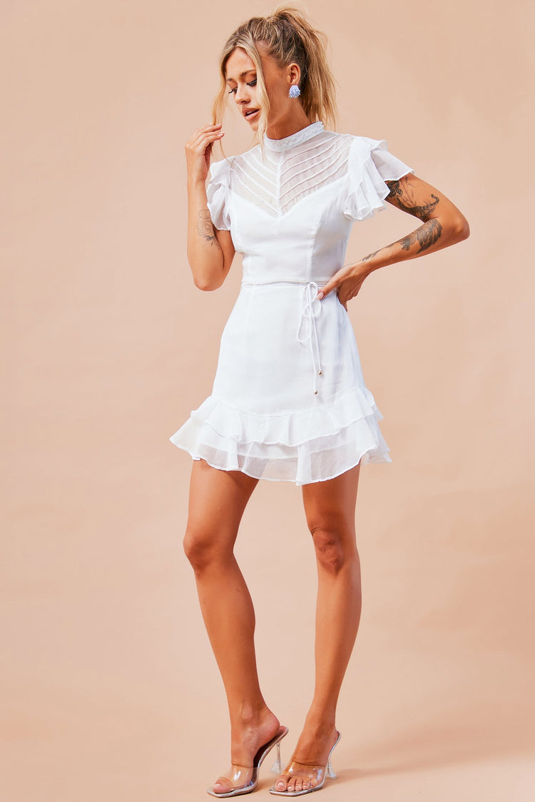 Leila Mini Dress - White DRESSES Sage and Paije