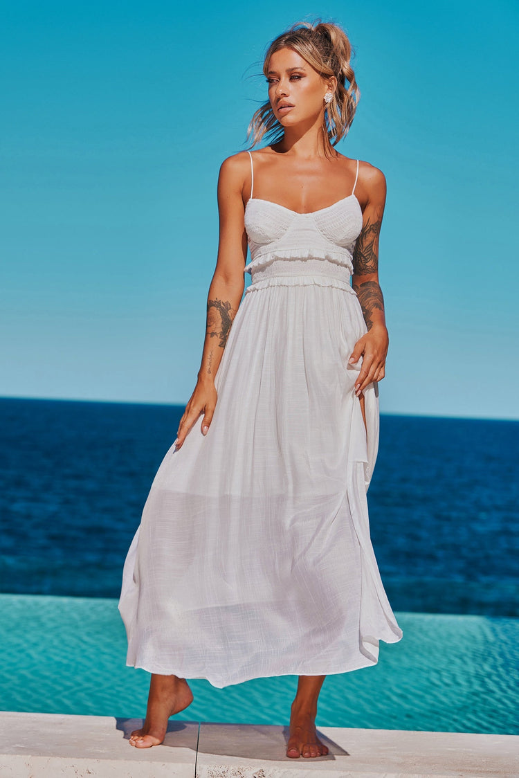 Ios Maxi Dress - White DRESSES Sage and Paije