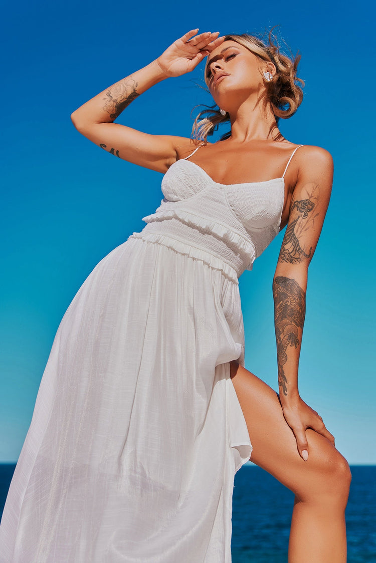 Ios Maxi Dress - White DRESSES Sage and Paije