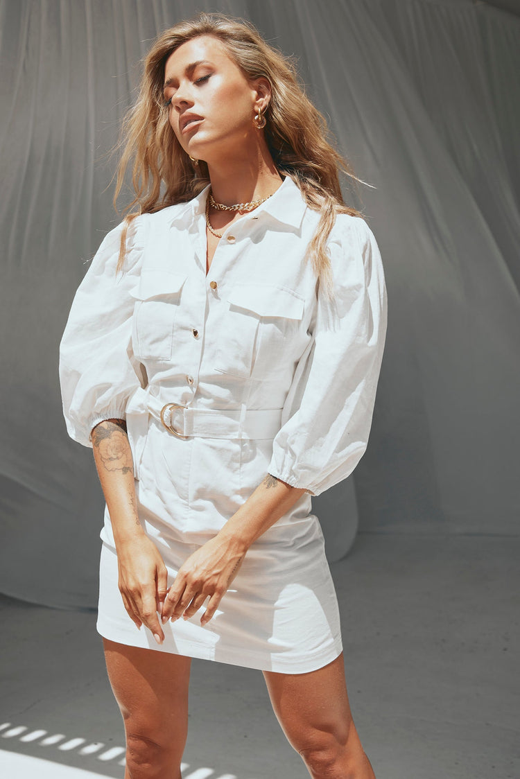 Over The Horizon Mini Dress - White DRESSES Sage and Paije