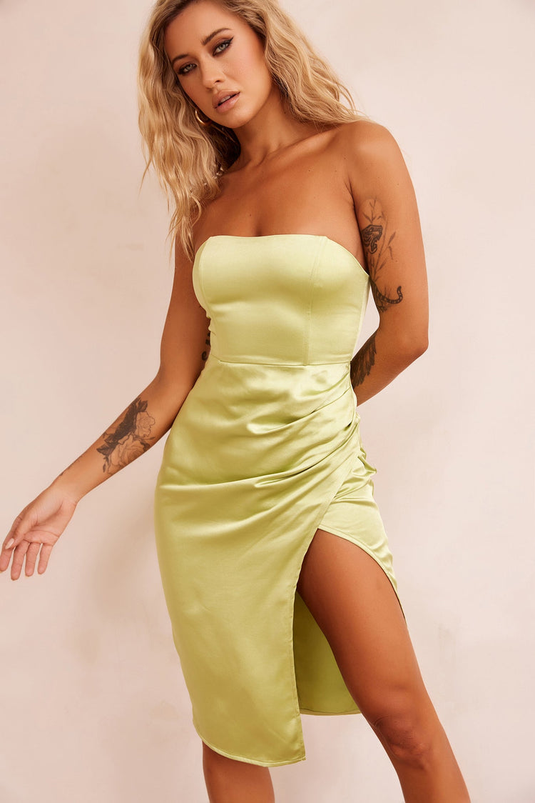 Soft Ballad Midi Dress - Lime | Sage and Paige AUS.