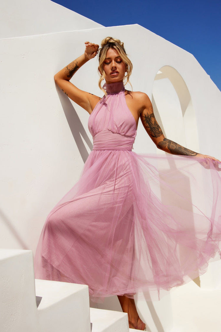 Her Statement Midi Dress - Blush | Sage and Paige AUS.