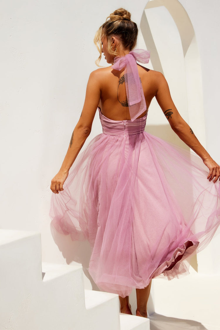 Her Statement Midi Dress - Blush | Sage and Paige AUS.