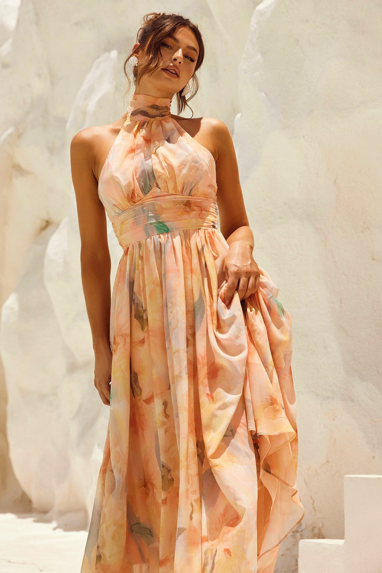 Daylight Midi Dress - Peach DRESSES Sage and Paije