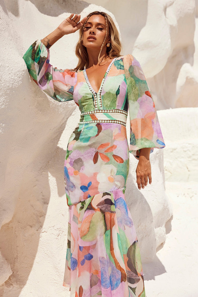 Fine Sweet Maxi Dress - Mint Multi DRESSES Sage and Paije