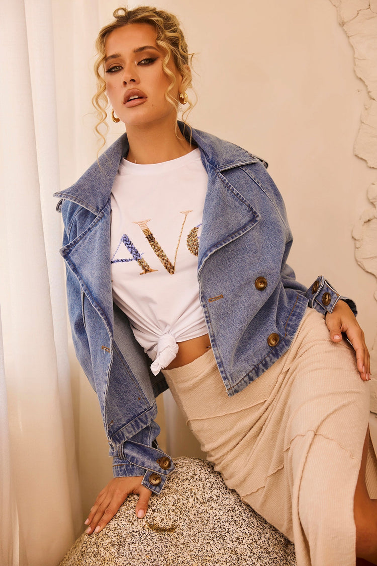 Izzie Denim Jacket - Denim Blue OUTWEARS Sage and Paije