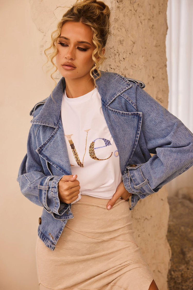 Izzie Denim Jacket - Denim Blue OUTWEARS Sage and Paije