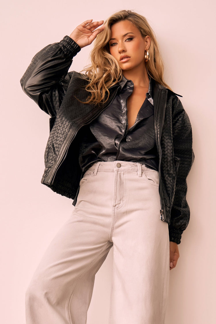 Singin' In The Wind Vegan Leather Jacket - Black OUTWEARS Sage and Paije