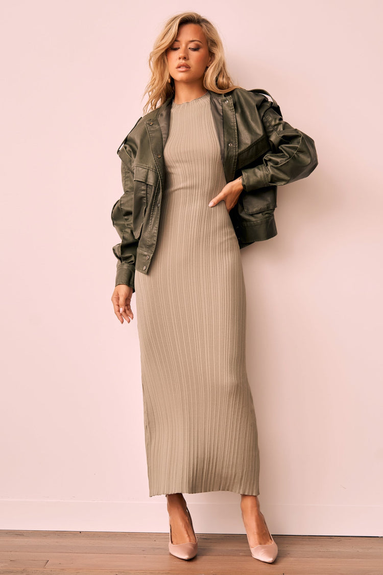 Penny Vegan Leather Jacket - Moss OUTWEARS Sage and Paije