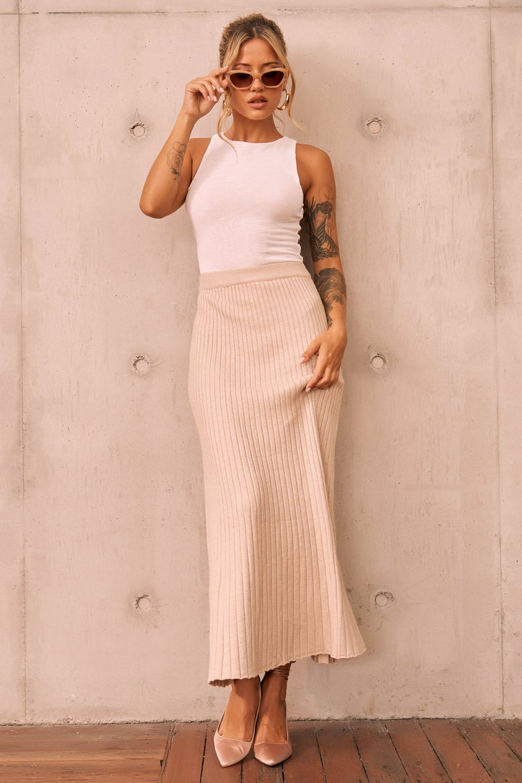 Join Us Knit Maxi Skirt - Sand KNITWEARS Sage and Paije