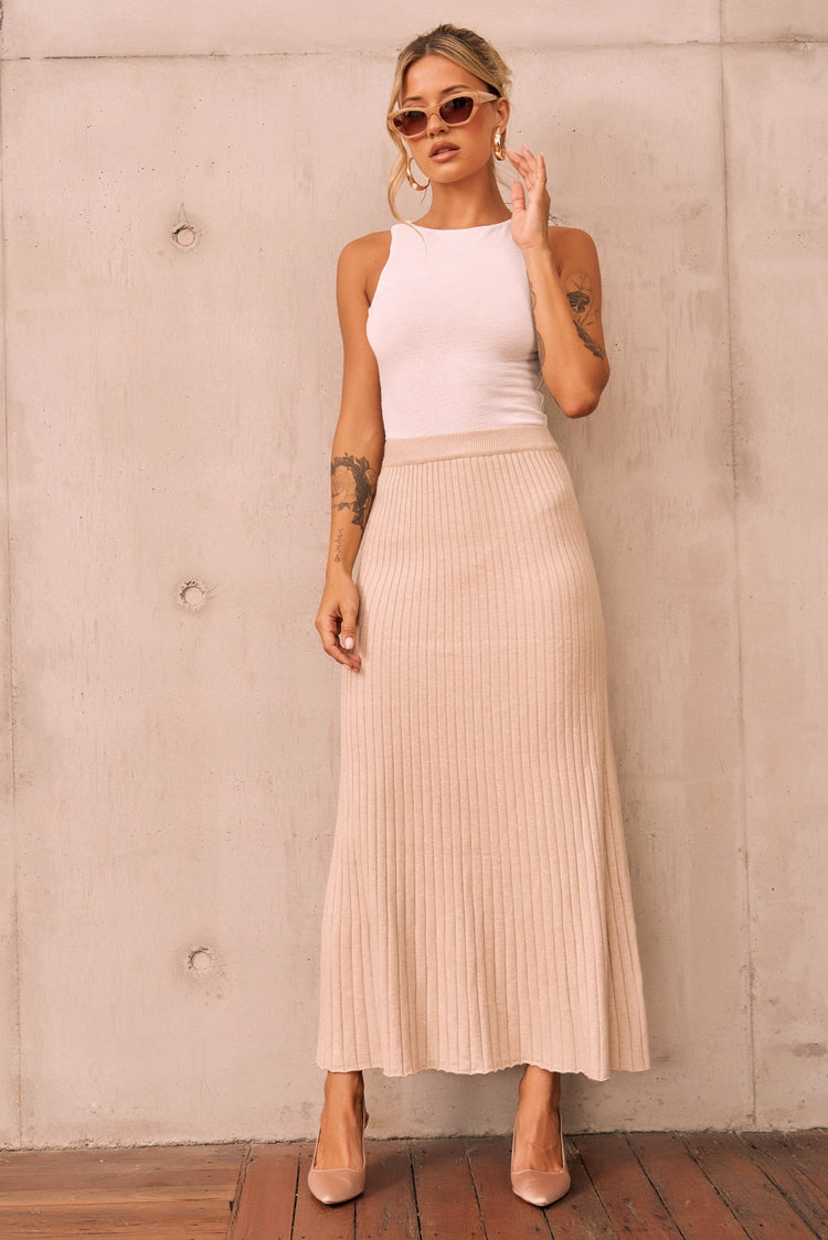 Join Us Knit Maxi Skirt - Sand KNITWEARS Sage and Paije