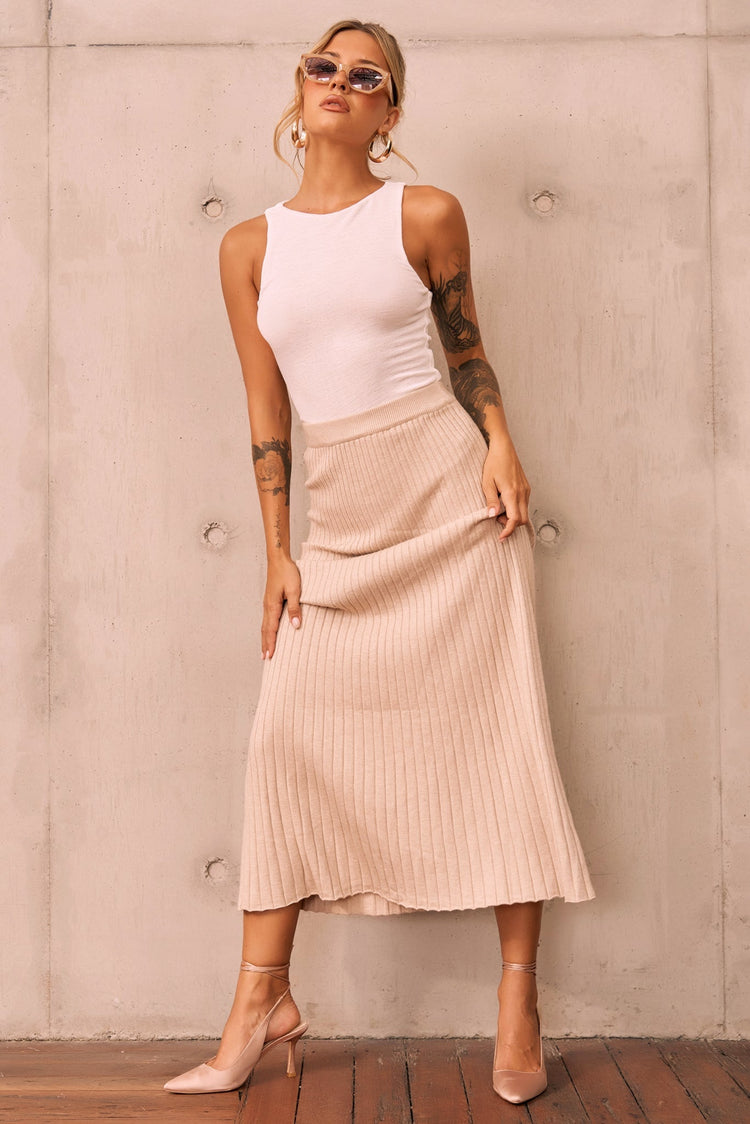 Join Us Knit Maxi Skirt - Sand KNITWEARS Sage and Paije