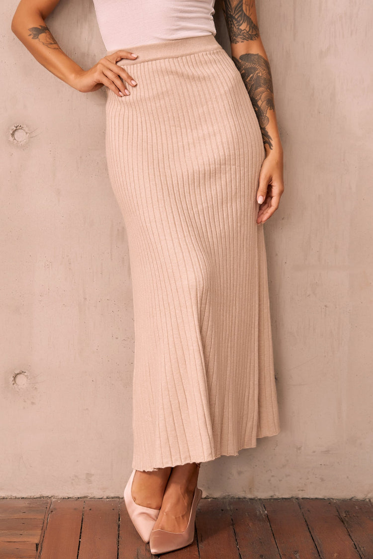 Join Us Knit Maxi Skirt - Sand KNITWEARS Sage and Paije