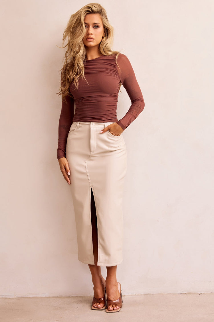 Just Like Me Mesh Top - Chocolate TOPS Sage and Paije