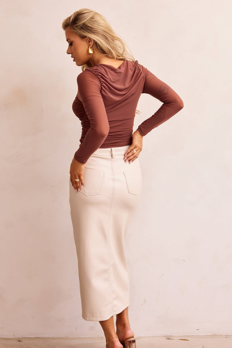 Just Like Me Mesh Top - Chocolate TOPS Sage and Paije
