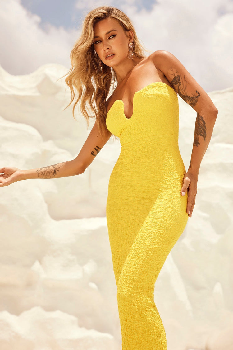 Saya Midi Dress - Yellow DRESSES Sage and Paije