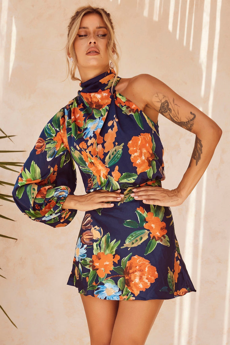 Dance Forever Mini Dress - Navy Multi DRESSES Sage and Paije