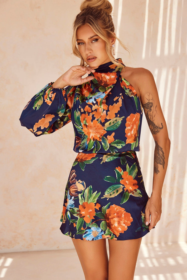 Dance Forever Mini Dress - Navy Multi DRESSES Sage and Paije