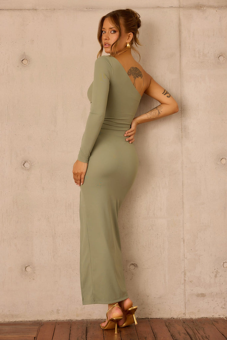 Nocturne Draped Maxi Dress - Olive DRESSES Sage and Paije