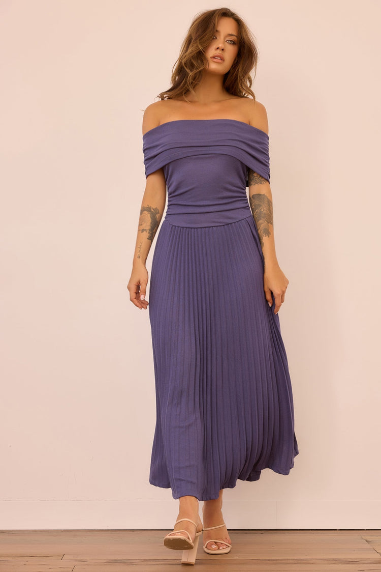 Refined Edge Jersey Maxi Dress - Midnight Blue DRESSES Sage and Paije