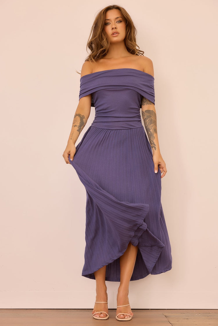 Refined Edge Jersey Maxi Dress - Midnight Blue DRESSES Sage and Paije