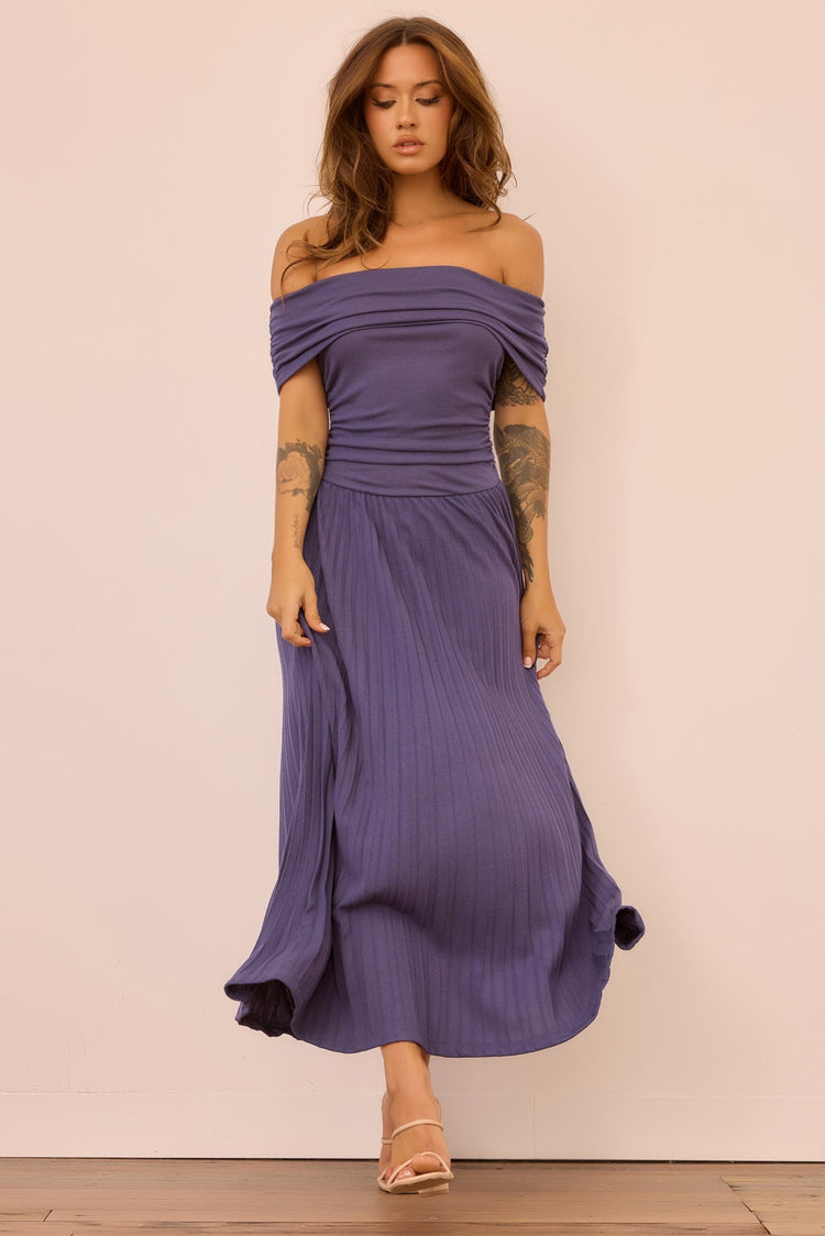 Refined Edge Jersey Maxi Dress - Midnight Blue DRESSES Sage and Paije