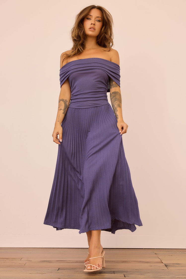 Refined Edge Jersey Maxi Dress - Midnight Blue DRESSES Sage and Paije