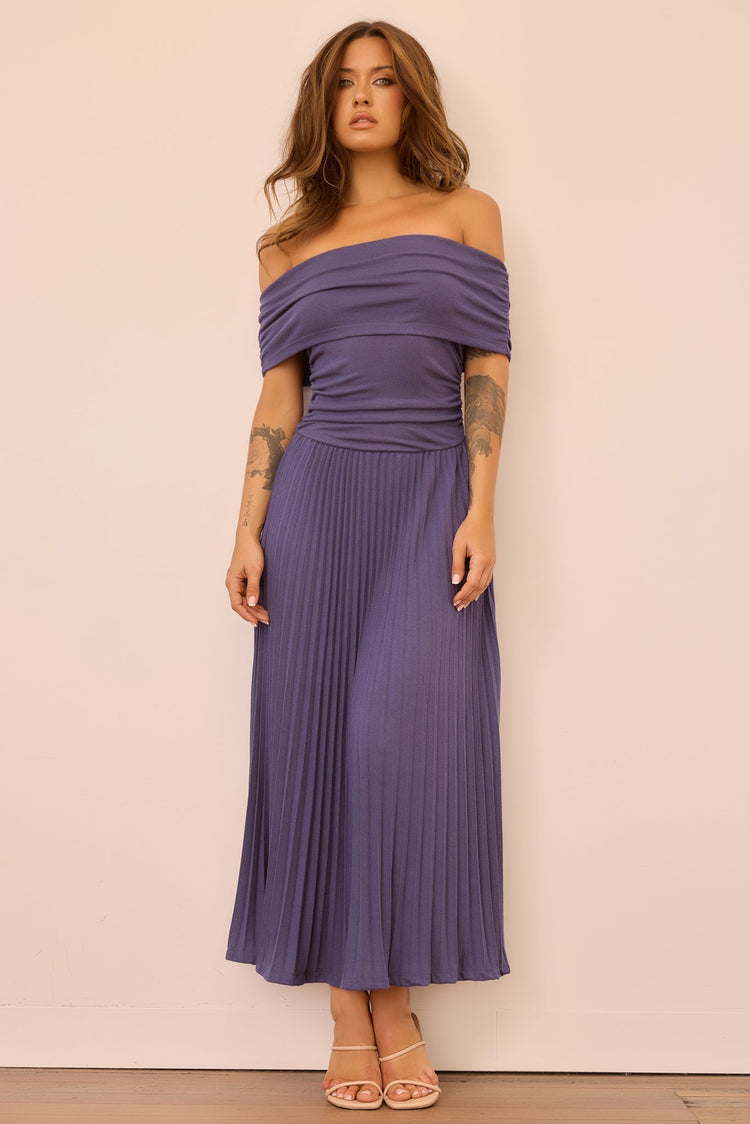 Refined Edge Jersey Maxi Dress - Midnight Blue DRESSES Sage and Paije