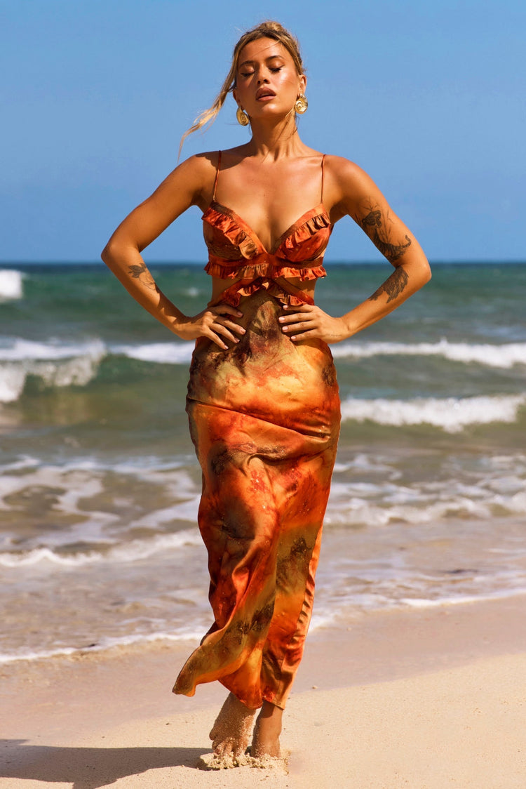 Bohemian Nights Maxi Dress - Orange DRESSES Sage and Paije