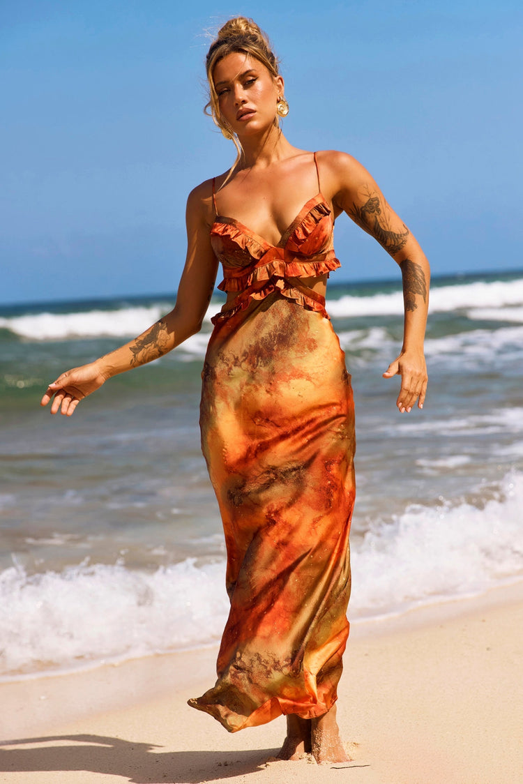 Bohemian Nights Maxi Dress - Orange DRESSES Sage and Paije