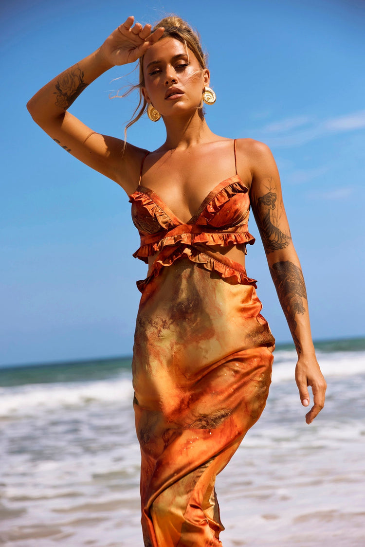 Bohemian Nights Maxi Dress - Orange DRESSES Sage and Paije