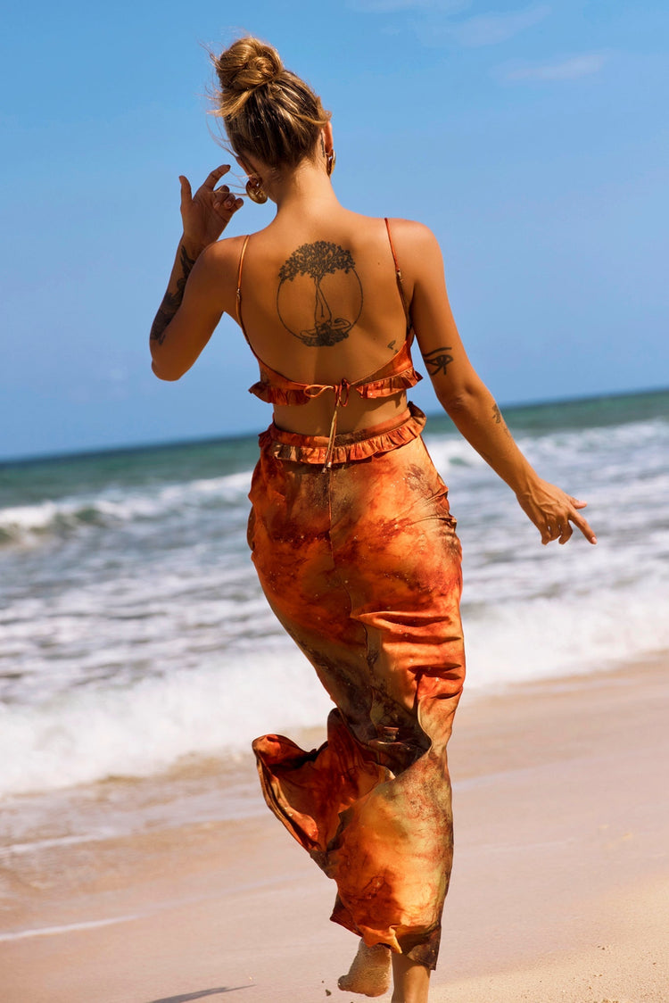 Bohemian Nights Maxi Dress - Orange DRESSES Sage and Paije