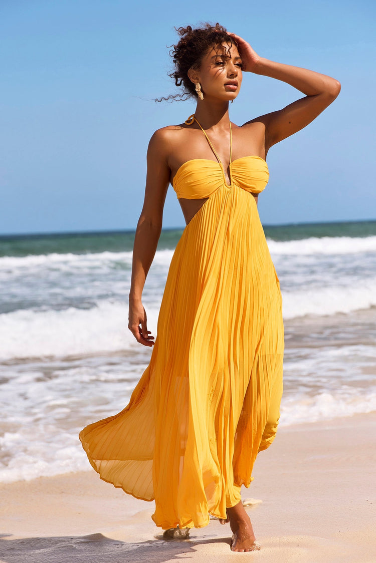 Martini Maxi Dress - Yellow DRESSES Sage and Paije