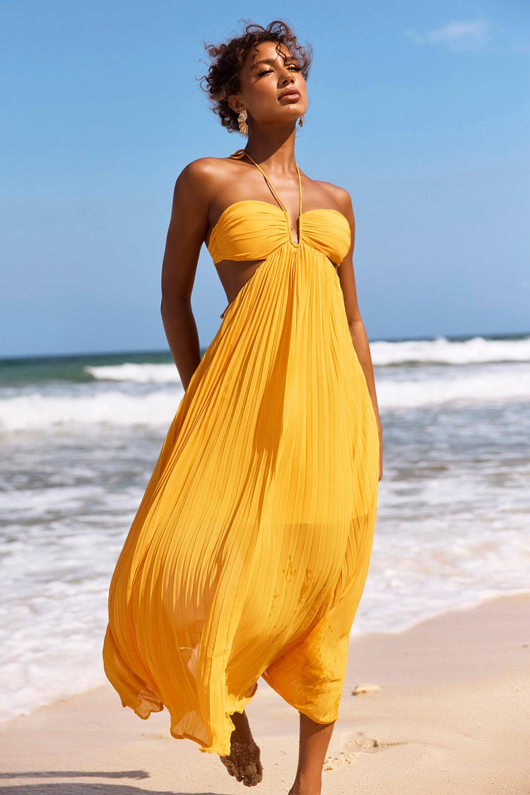 Martini Maxi Dress - Yellow DRESSES Sage and Paije
