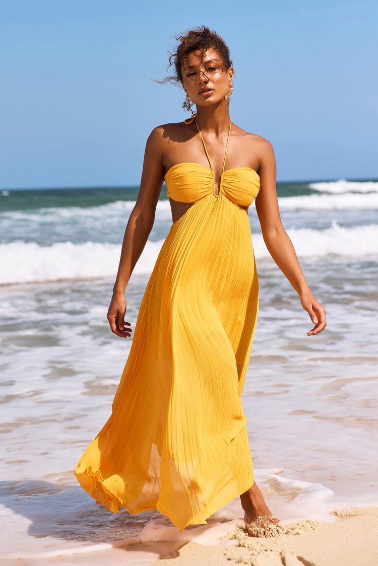 Martini Maxi Dress - Yellow DRESSES Sage and Paije