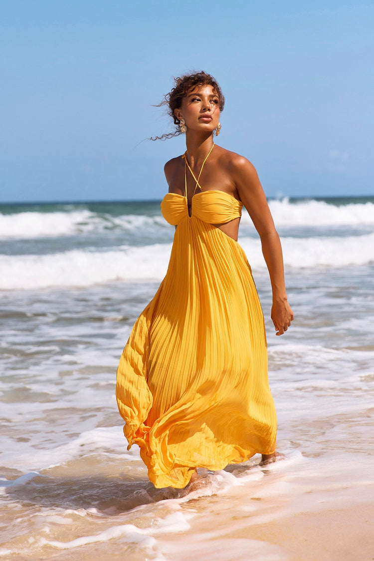 Martini Maxi Dress - Yellow DRESSES Sage and Paije