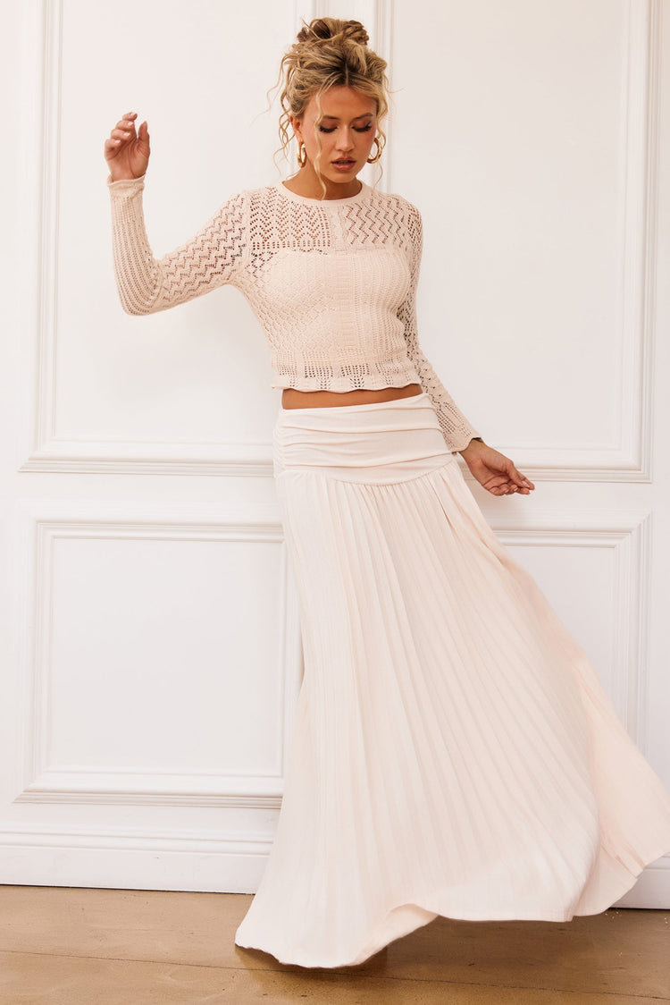Rue Knit Maxi Skirt - Ivory BOTTOMS Sage and Paije