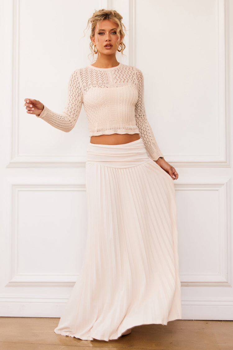 Rue Knit Maxi Skirt - Ivory BOTTOMS Sage and Paije