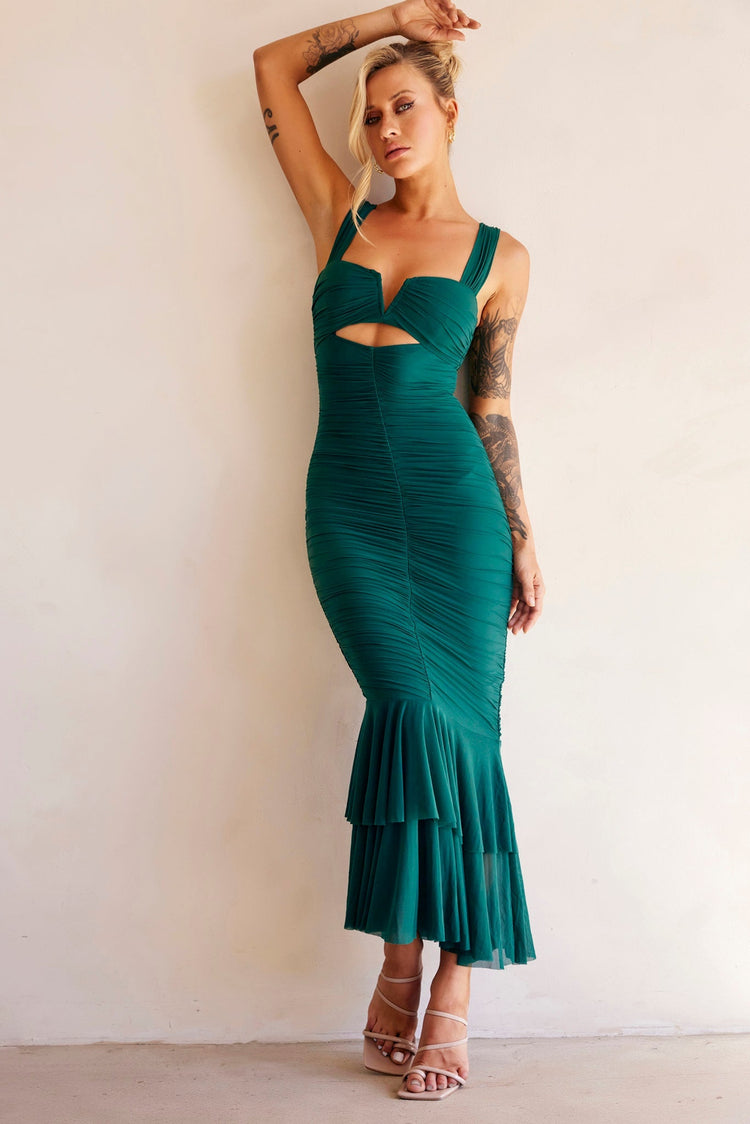 Eternal Muse Maxi Dress - Forest Green DRESSES Sage and Paije