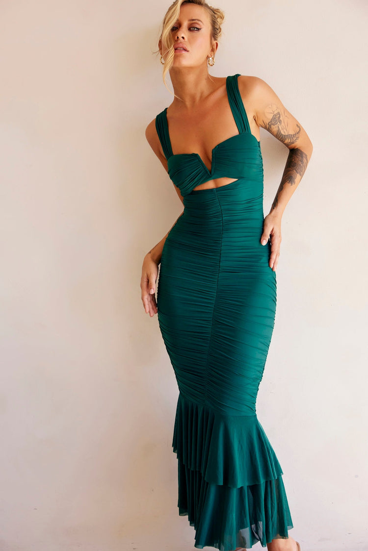 Eternal Muse Maxi Dress - Forest Green DRESSES Sage and Paije