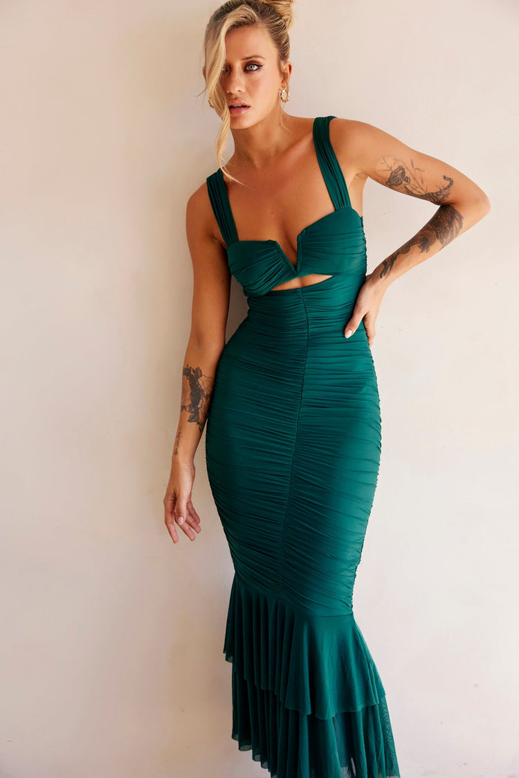 Eternal Muse Maxi Dress - Forest Green DRESSES Sage and Paije